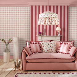 Cath Kidston Painted Gingham Pink Gingham Wallpaper