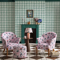 Cath Kidston Painted Gingham Green Gingham Wallpaper