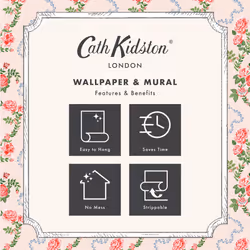 Cath Kidston Button Spot Pink & Red Dotty Wallpaper