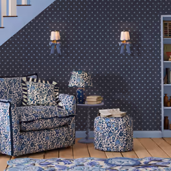 Cath Kidston Button Spot Navy  Dotty Wallpaper
