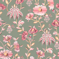 Cath Kidston Friendship Garden Sage Floral Wallpaper