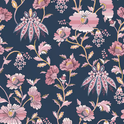 Cath Kidston Friendship Garden Navy Floral Wallpaper
