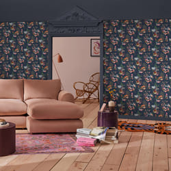Cath Kidston Painted Kingdom Navy Floral Wallpaper