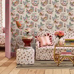 Cath Kidston Painted Kingdom Natural Floral Wallpaper