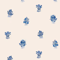 Cath Kidston Kingdom Posey Blue Floral Wallpaper
