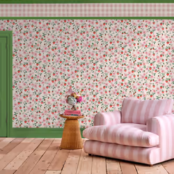 Cath Kidston Strawberry Spring Floral Wallpaper