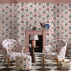Cath Kidston Cowgirls Pink Kids Wallpaper