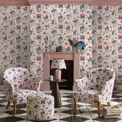 Cath Kidston Cowgirls Pink Kids Wallpaper