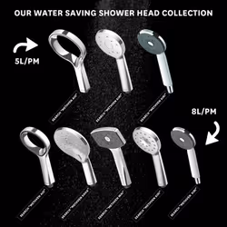 Methven Kiri MK2 Satinjet Energy Saving 8l/min Shower Head Chrome Finish - for Any Pressure Systems Low Or High - Water Saving ECO Performance -