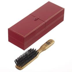 Kent LHS22T Satinwood and Wire-Laid 100% Pure Black Bristle Hair Brush for Daily Grooming Medium to Long Thick Hair  Narrow Flat Face Hair Brush to Pr