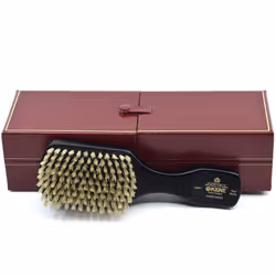 Kent Ebony Wood Hair Brush 100% Handmade Boar Bristle Club Hair Brush for Mens Grooming Hair Care and Beard Straightener. E ...