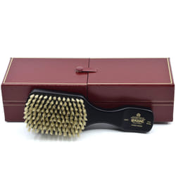 Kent Ebony Wood Hair Brush  100% Handmade Boar Bristle Club Hair Brush for Mens Grooming  Hair Care and Beard Straightener. Exfoliating Natural Bristl