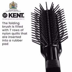 Kent AS8 Anti Static Hair Brush Travel Brush Small Hair Brush for Smoothing  Straightening  and Curling Short or Medium Hair. 7-Row Mini Hairbrush Ant