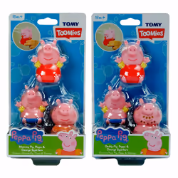 Tomy Toomies Peppa Family Squirters (3pk), Bath figure toy, Boy/Girl, 1.5 yr(s)