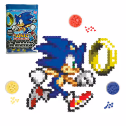 Jixelz Remix Sonic The Hedgehog Craft Kit - Sonic and Ring - No Heat or Glue Required - STEM Building Toys - Pixel Art for Be ...