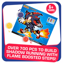 Jixelz Remix Sonic The Hedgehog Craft Kit - Running Shadow - No Heat or Glue Required - STEM Building Toys - Pixel Art for Bedroom or College Dorm Roo