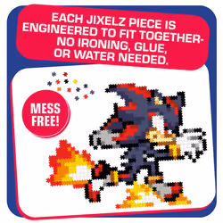 Jixelz Remix Sonic The Hedgehog Craft Kit - Running Shadow - No Heat or Glue Required - STEM Building Toys - Pixel Art for Bedroom or College Dorm Roo