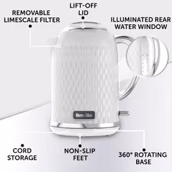 Breville vkt117 electric kettle 1.7 L 3000 W Chrome, White - Additional view 5