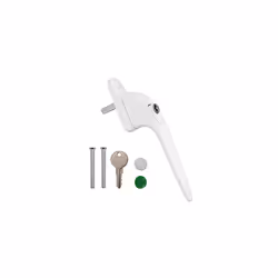 YES-WINH-WH Essentials Inline Replacement Window Handle, Universal Espag, for UPVC Windows, Key Locking, White Finish, 40 mm