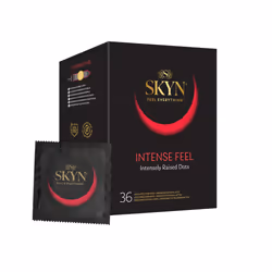 Intense Feel (Pack of 36): Intensely Textured Latex Free Condoms for Men, Regular Size Condoms, SKYNFEEL Technology, Textured ...