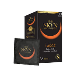 Large (Pack of 36): Extra Large Latex Free Condoms for Men, XL Condoms, SKYNFEEL Technology, Smooth Surface, Lubricated, Longer and Wider, 56mm