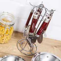 Morphy Richards 46811 Kitchen Utensils Set, Accents Range, Kitchen Gadget Set, Stainless Steel, Red, 4-Piece