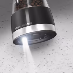 Morphy Richards 974220 Accents Electronic Salt and Pepper Mill Set, Stainless Steel, Black