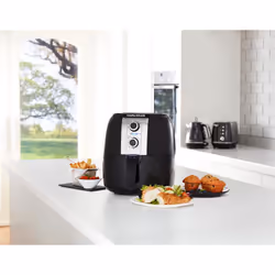 Morphy Richards 480003 fryer Single 3 L Stand-alone 1400 W Hot air fryer Black, Stainless steel