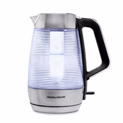 Morphy Richards 108010, 1.5 L, 3000 W, Black, Blue, Transparent, Glass, Water level indicator