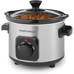 Morphy Richards Ceramic Slow Cooker, 1.5 L Brushed Stainless Steel - 460300