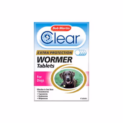 Bob Martin Clear 3-in-1 Wormer Tablets For Dogs - 4 Tablets - 4 Tablets