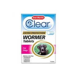 Bob Martin Clear 3-in-1 Wormer Tablets For Dogs - 4 Tablets - 4 Tablets
