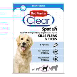 Bob Martin Dog Flea & Tick Fipronil Solution | Flea & Tick Treatment For Dogs - Large Dog