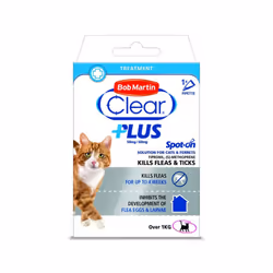 Bob Martin Clear Plus Spot On Solution For Cats & Ferrets  - 1 Tube [K2001]