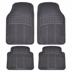 4pc Black Universal Heavy Duty Car Van Rubber Waterproof Grip Floor Mat Set