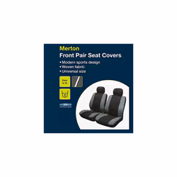 Sakura Merton Black/Grey Front Seat and Headrest Covers SS3633 - Universal Fit Elasticated Hems Side Airbag Compatible Machine Washable