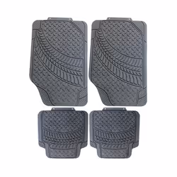 4Pc Universal Heavy Duty Sakura Tyre Tread Rubber Car Mats Non Slip Washable MK2