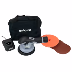 CORDLESS CAR POLISHER 12V 180MM 150MM SANDER POLISHING MACHINE & PADS KIT SS5551