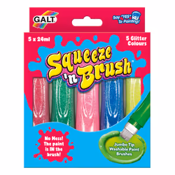 Galt Toys Squeeze 'n Brush - 5 Glitter Colours, Children's paint brush set, 3 yr(s), Multicolour