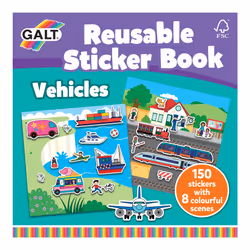 Galt Toys Reusable Sticker Book - Vehicles, 150 pc(s), 3 yr(s), Multicolour