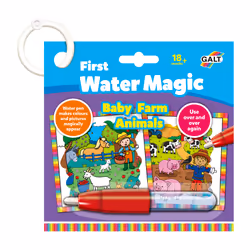 Galt Toys First Water Magic - Baby Farm Animals, 6 pages, Boy/Girl, Marker included, Coloring picture set