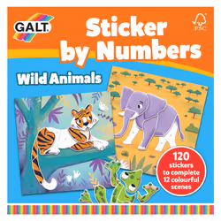 Galt Toys Sticker by numbers - Wild animals, 120 pc(s), 4 yr(s), Multicolour
