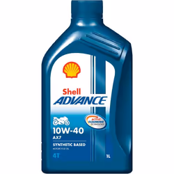 Engine oil; SHELL; Advance 4T AX7; 10W-40 1 Part Synthetic Oil