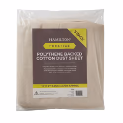Hamilton Prestige Polyurethene Backed Cotton Dust Sheet 12x9ft (3.65x2.75m) Pack of 1