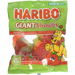 HARIBO Giant Strawbs 1.7kg, bulk sweets, 12 packs of 140g