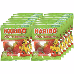HARIBO Giant Strawbs 1.7kg, bulk sweets, 12 packs of 140g