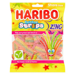 HARIBO Rainbow Strips Zing 130g (Pack of 12)