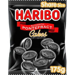 Haribo Pontefract Cakes Liquorice Sweets 175g Licorice