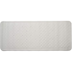 Croydex Hygiene 'N' Clean Anti-Bacterial Slip-Resistant Large Natural Rubber Suction Long Bath Mat, 37 x 90 cm, White
