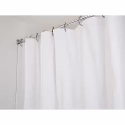 Fully Waterproof Plain White PVC Shower Curtain, 1800 x 1800mm